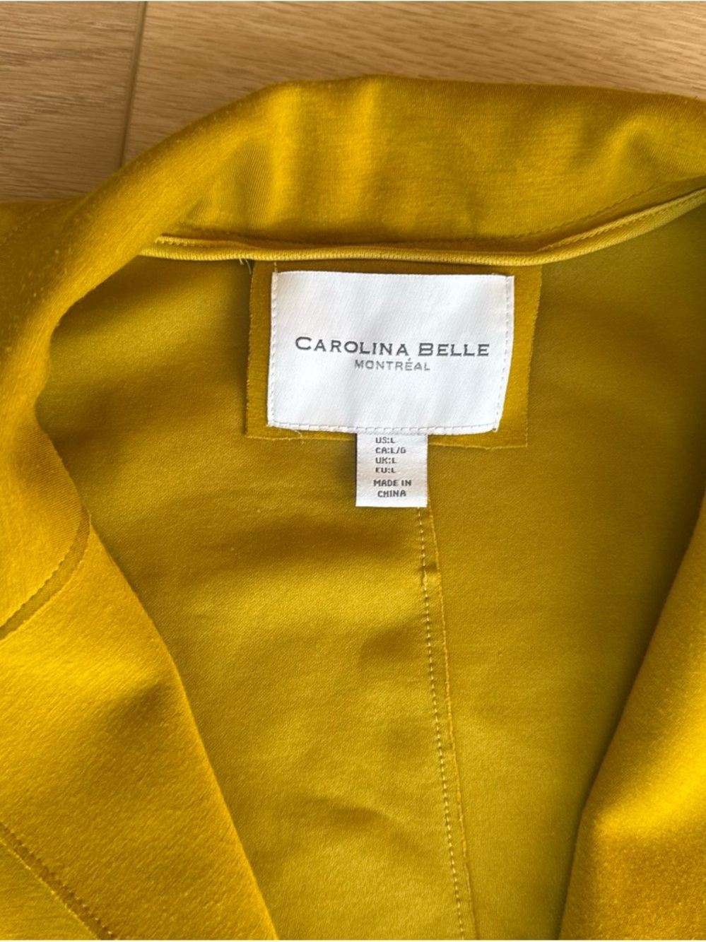 Carolina Belle Women's Mustard Yellow Long Blazer Coat - Picture 2 of 4